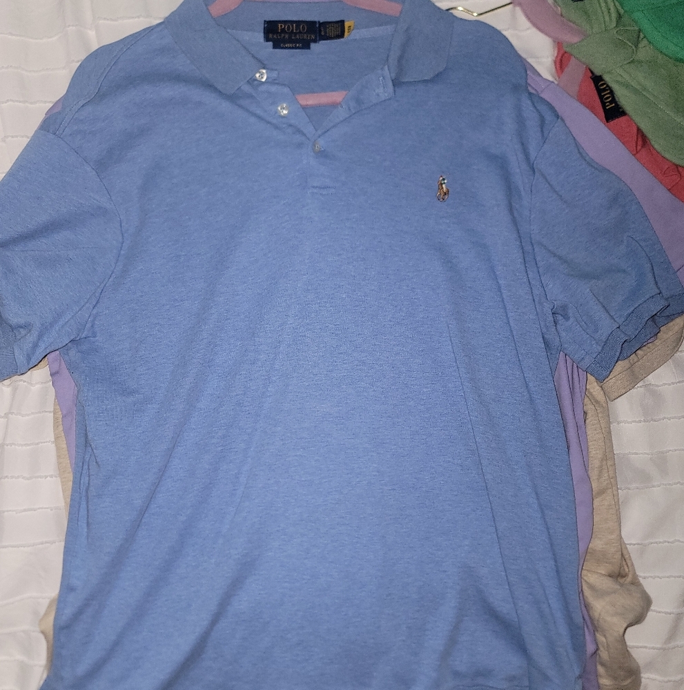 POLO RALPH LAUREN MENS POLO (Sky Blue) L